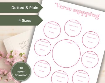 Daily Verse Mapping Template Bible Study Guide for Beginner Bible Worksheet Verse Map Template for Women Cute Scripture Mapping Journal