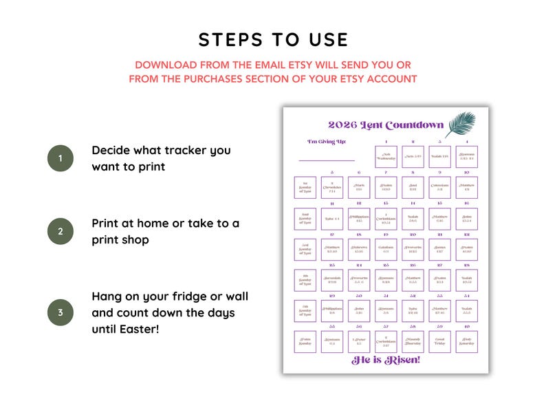 Lent Tracker 2026 Lent Bible Study Guide 40 Day Lenten Calendar Adult ...