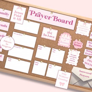 Prayer Board Blush Pink Printable Kit for Women Prayer Collage Kit Vision Board Coquette Prayer Board Printables for Prayer Board Party