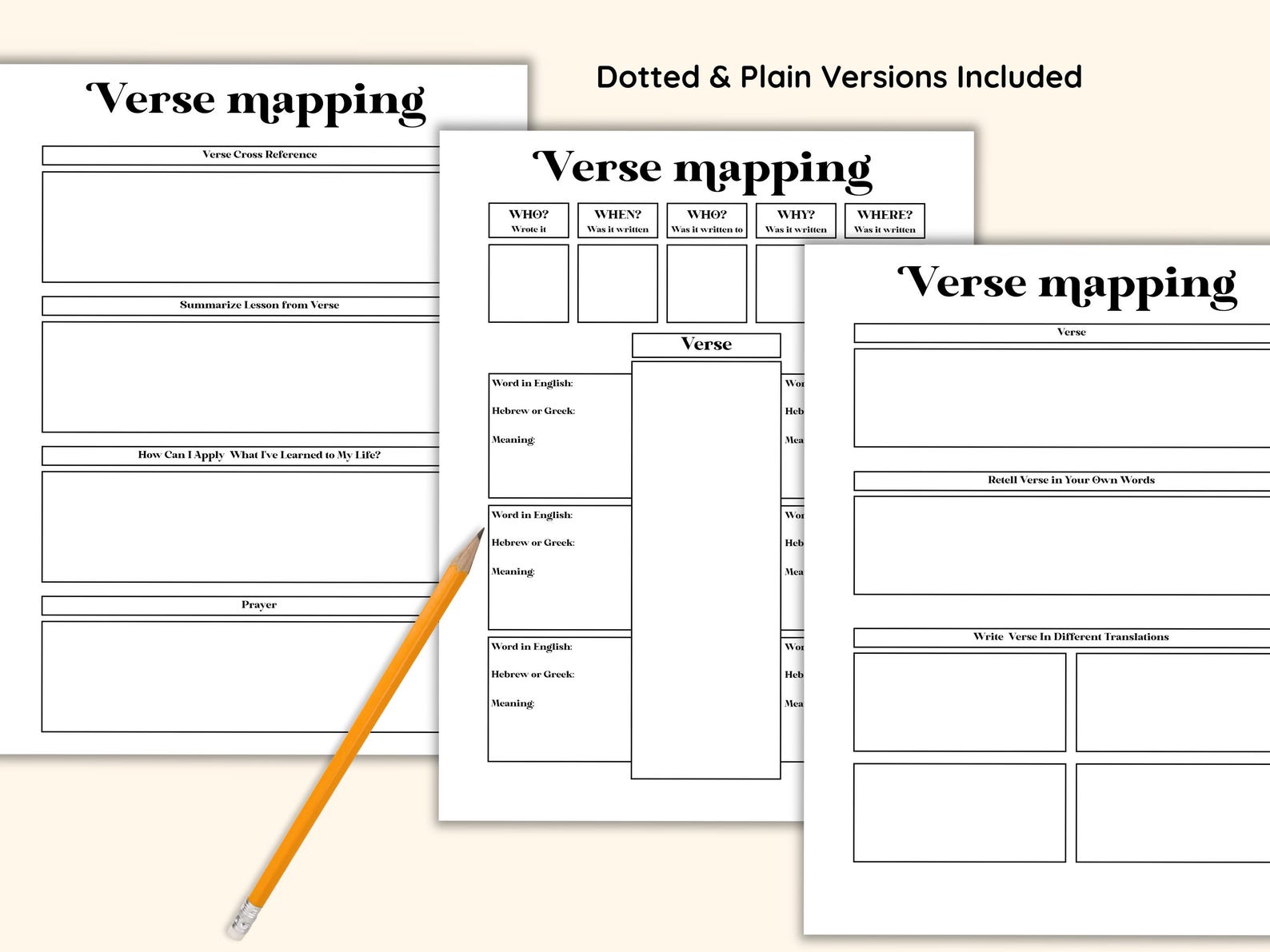Bible Verse Mapping Template Cute Bible Notes Study Guide Aesthetic ...