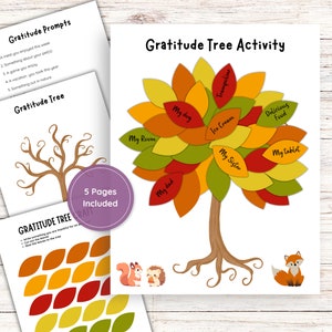 Gratitude Tree Craft Activity for Kids, Printable Thankful Tree Activity, Kids Classroom Thanksgiving Activity, Holiday Craft
