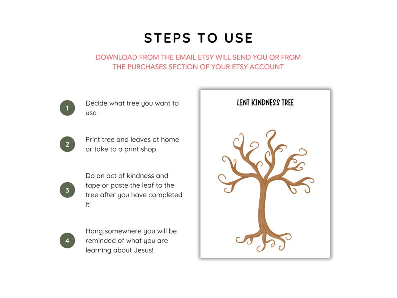 Kids Lent Kindness Tree Craft Activity Sunday School Craft Kindness ...