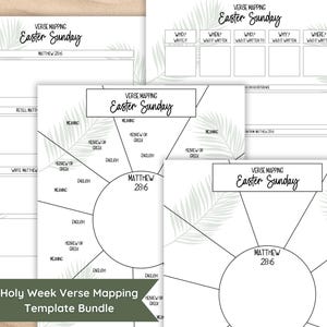 Holy Week Bible Verse Mapping Journal Template Easter Study Bible Worksheet Guide Verse Map for Women Scripture Mapping Printable