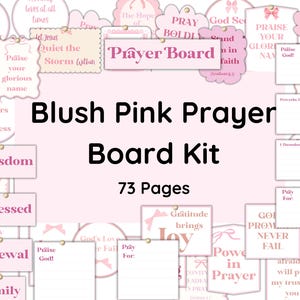 Blush Pink Prayer Board Coquette Printable Kit for Women Prayer Collage Kit Vision Board Prayer Board Printables for Prayer Board Party
