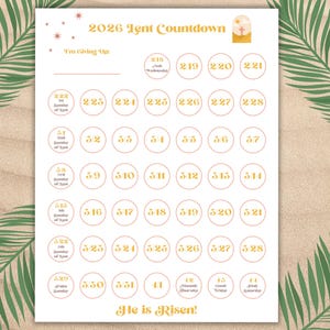 Lent Tracker 2026 Lent Bible Study Guide 40 Day Lenten Calendar Adult Lent Planner Lent Sacrifice Fasting Tracker A5 Insert