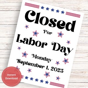 Geschlossen für Labor Day Schild Geschlossen für Labor Day Schild Labor Day Business geschlossen Schild Laden geschlossen Schild