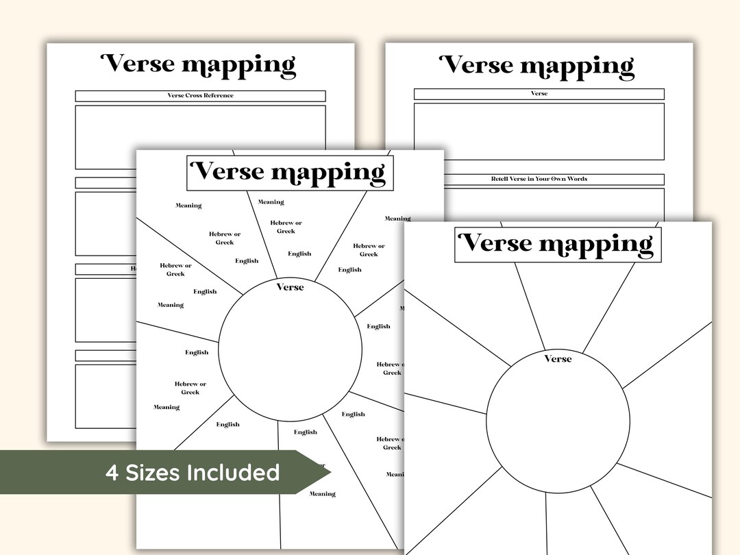 Verse Mapping Printable for Bible Study Notes and Scripture Mapping ...