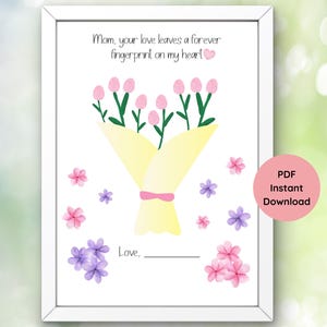 Mothers Day Fingerprint Craft Sunday School Activity Mothers Gift Handprint Thoughtful Bible Verse Gift Preschool Activity Fingerprint Art