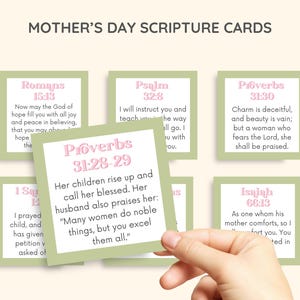 Cartões de Escritura para o Dia das Mães, Presente de Versículo da Bíblia para a Mãe, Provérbios 31, Presente Religioso para Vovó, Cartões de Versículo da Bíblia para Imprimir, Lucas 12, para o Dia das Mães