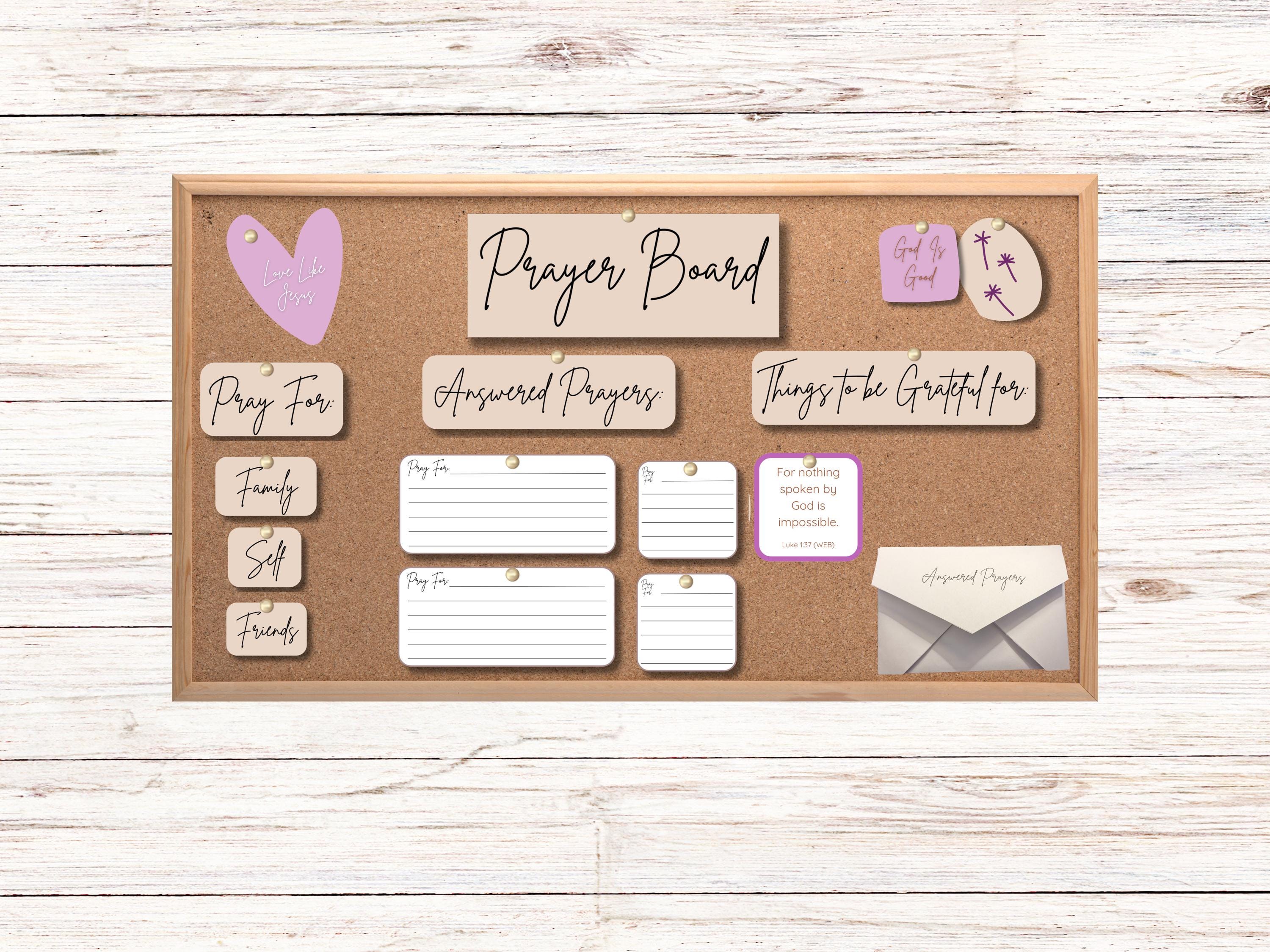 Prayer Board Printable Kit, Prayer Board for Women, Prayer Collage Kit, Pink Prayer Board, Printables for prayer board party