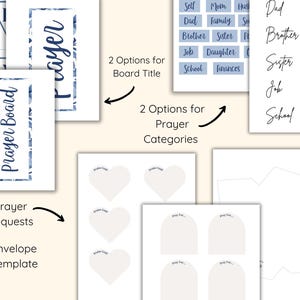 Pray Label Printable Prayer Board Printable Kit for Women Prayer Collage Kit With Envelopes ...