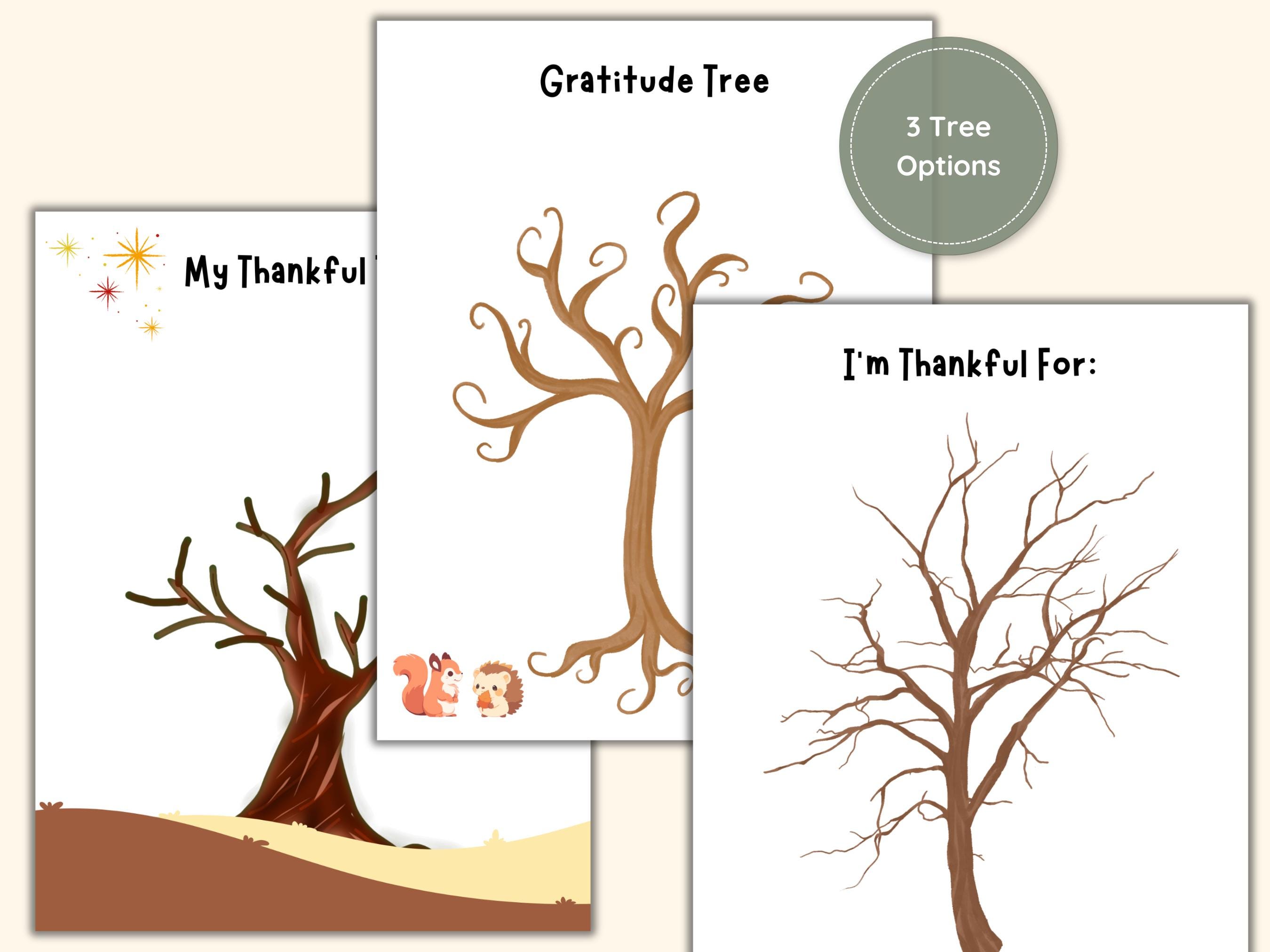 Gratitude Tree Craft Activity for Kids Printable Thankful Tree Cut and ...