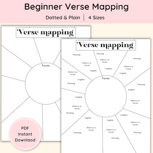 Bible Study Guide Verse Mapping Template Cute Beginner Bible Worksheet Verse Map Template for Women Aesthetic Scripture Mapping Journal