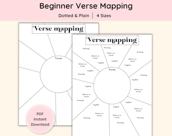 Bible Study Guide Verse Mapping Template Beginner Worksheet Verse Map Template Loaded Bible Tip Insert Women Scripture Mapping Journal