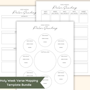 Holy Week Bible Verse Mapping Journal Template Easter Study Bible Worksheet Bible Study Guide Verse Map for Women Scripture Mapping Journal