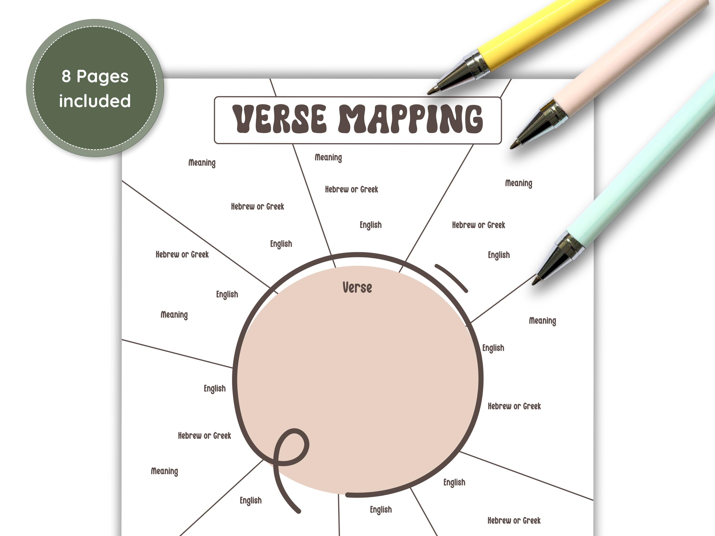 Bible Verse Mapping Template Beginner Bible Worksheet Bible Study Guide ...