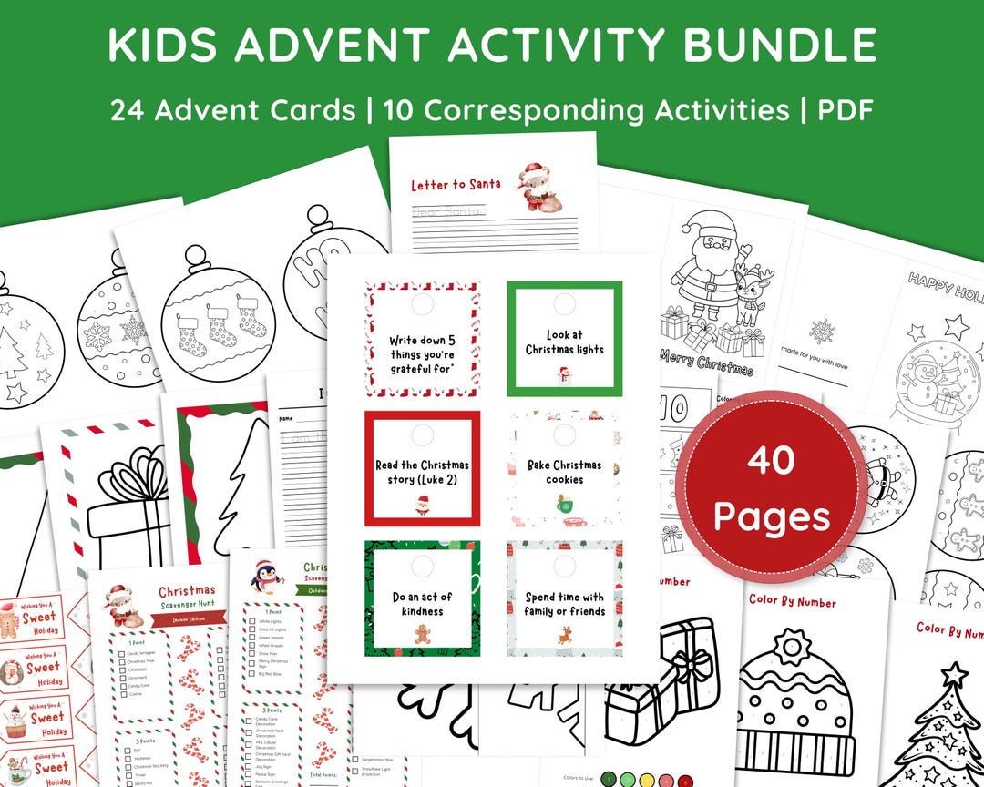 Advent Activity Calendar for Kids, Christmas Advent Calendar, 2024