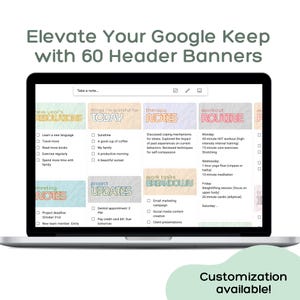 Google Keep Header Banner: Pastel Power (with Customization) | Instant Download