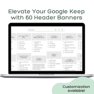Google Keep Header Banner: Sophisticated (with Customization) | Instant Download