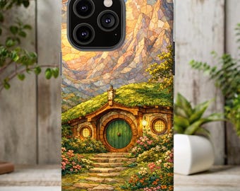 Hobbit House Phone Case | Fantasy Cottage Landscape Cover | Storybook Mountain Shire Aesthetic | iPhone, Samsung Galaxy, Google Pixel