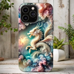 Fantasy Dragon Phone Case - Celestial Mythical Creature with Ethereal Clouds, Mystical Aesthetic iPhone, Samsung Galaxy, Google Pixel Cover