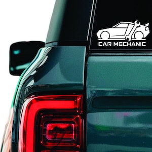 Automobile mechanic vinyl decal, Car repairer sticker, Mechanic dad decal, Auto mechanic sticker, Car window sticker