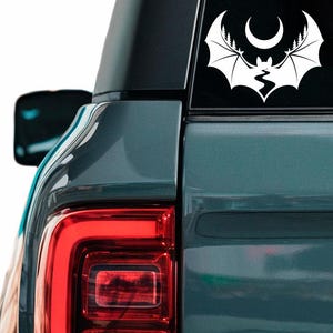 Bat and Forest Vinyl Decal: Wild Nature Scene Car Sticker