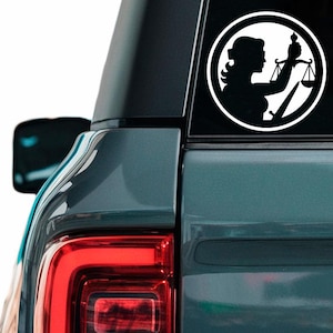 Lady Justice Decal: Lawyer, Law Student, Themis Sticker