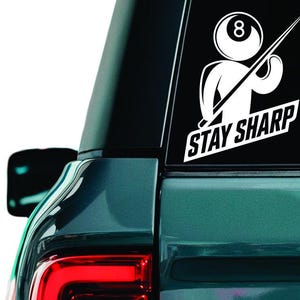 Pool game decal, Pool player sticker, Cue sport decal, Billiard sticker, car window sticker