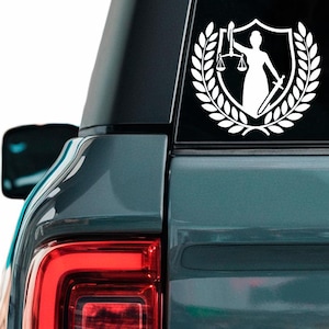 Lady Justice Decal: Lawyer, Law Student, Themis Vinyl Sticker