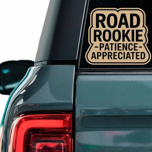 Beginner Driver Car Decal: &quot;Patience Appreciated&quot; Vinyl Sticker