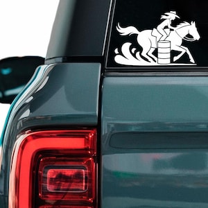 Barrel Racing Decal: Rodeo Cowgirl, Horse Rider Vinyl Sticker