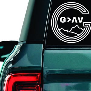 God is Greater Vinyl Decal: Faith Car Window Sticker