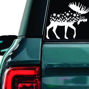 Floral Moose Decal: Boho Wildflower Elk Sticker