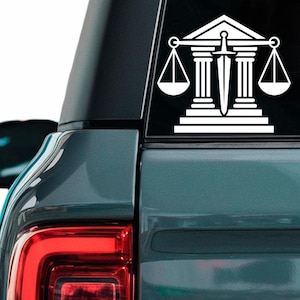 Scales of Justice Decal: Lawyer, Law Student, Judge Vinyl Sticker