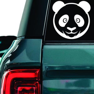 Panda face decal, Panda bear sticker, Black and white bear decal, Bamboo bear sticker, car window sticker