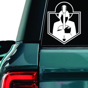Strumming musician decal, Acoustic guitarist sticker, Guitar guy laptop decal, Unplugged Artist sticker, car window sticker