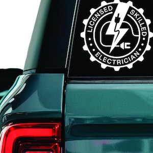 Licensed Electrician Decal: Weatherproof Vinyl Sticker
