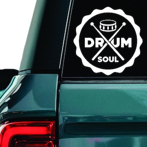 Drum Soul Decal: Percussion Car Window Sticker