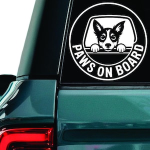 Paws on board decal, Funny dog car sticker, Dog on board decal, Dog lover car sticker, Paws car sticker, Dog mom sign