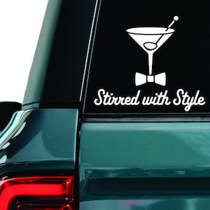 Sticker barman martiniglas: autoraamsticker