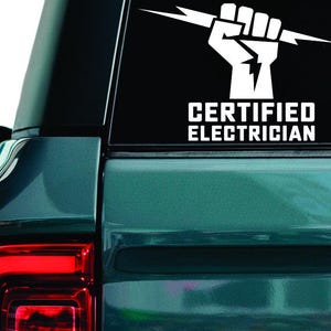 Certified Electrician Vinyl Decal - Car Window Sticker