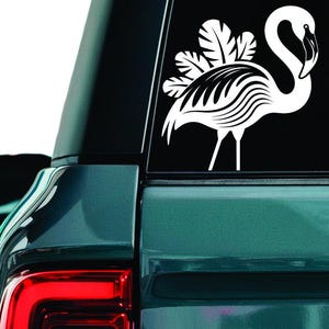 Tropical Flamingo Decal: Pink Bird Car Window Sticker