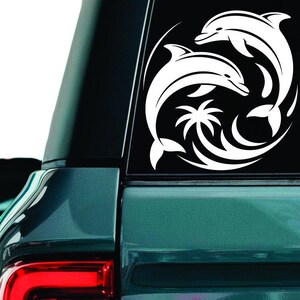 Jumping Dolphins Decal: Tropical Ocean Car Window Sticker