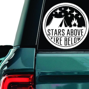 Camping decal, Camper sticker, Camping enthusiast laptop decal, Outdoor tumbler sticker, campfire car sticker