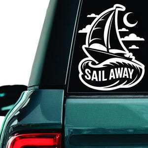 Sailing Boat Decal: Ocean Adventure Car Sticker
