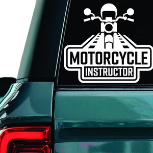 Motorcycle Instructor Vinyl Decal: Rider Coach Sticker