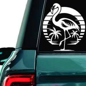 Tropical Flamingo Decal: Pink Bird Car Window Sticker