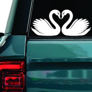 Floral Swan Decal: Royal Bird Vinyl Sticker for Laptop, Car, Window