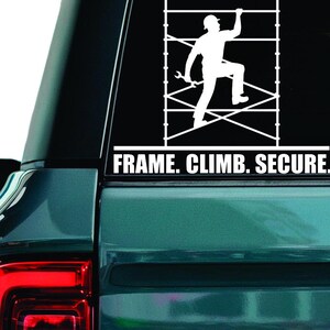 Scaffold Builder Vinyl Decal: Construction Worker Sticker